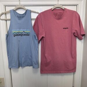 Patagonia Shirt Lot Womens M Multicolor Logo Graphic Tank Tee Casual Summer